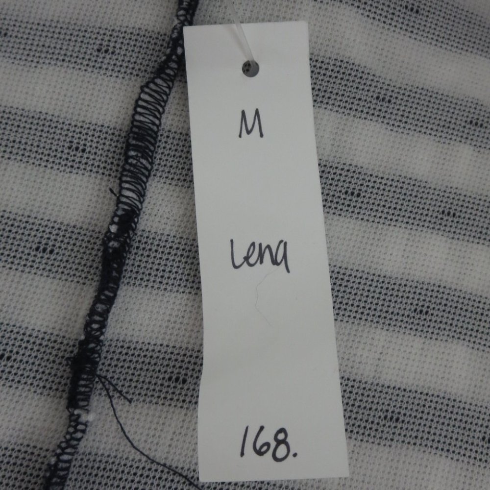 New JUDE Zip Front Hooded Striped Navy White Jacket Dolman Batwing Pockets NWT - Picture 12 of 14